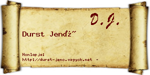 Durst Jenő névjegykártya