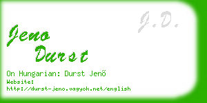 jeno durst business card
