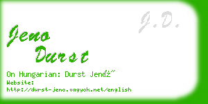 jeno durst business card